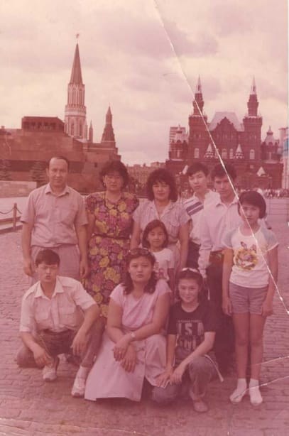 Москва, с Алией и Асель, 1991
